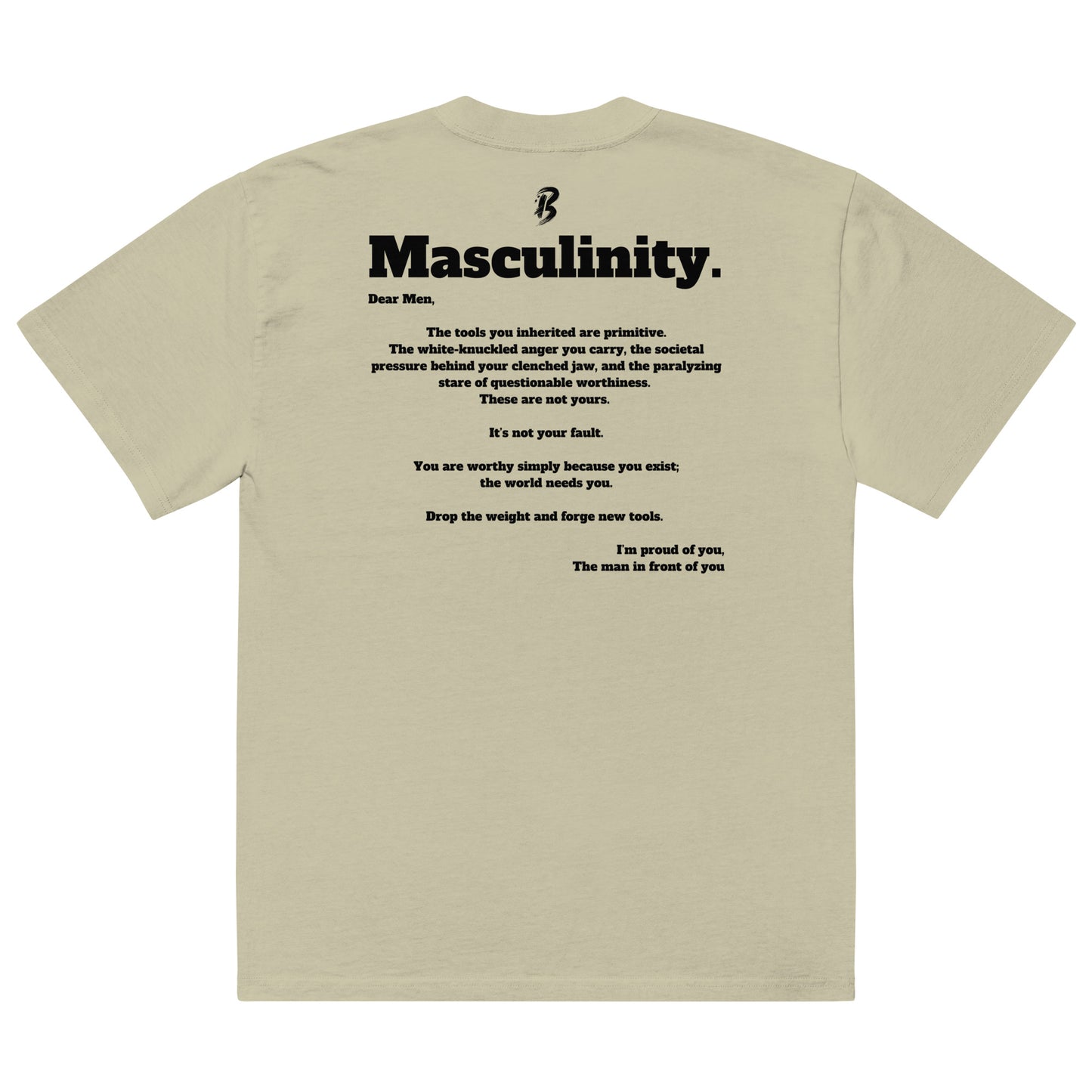 Oversized faded t-shirt-"Masculinity"