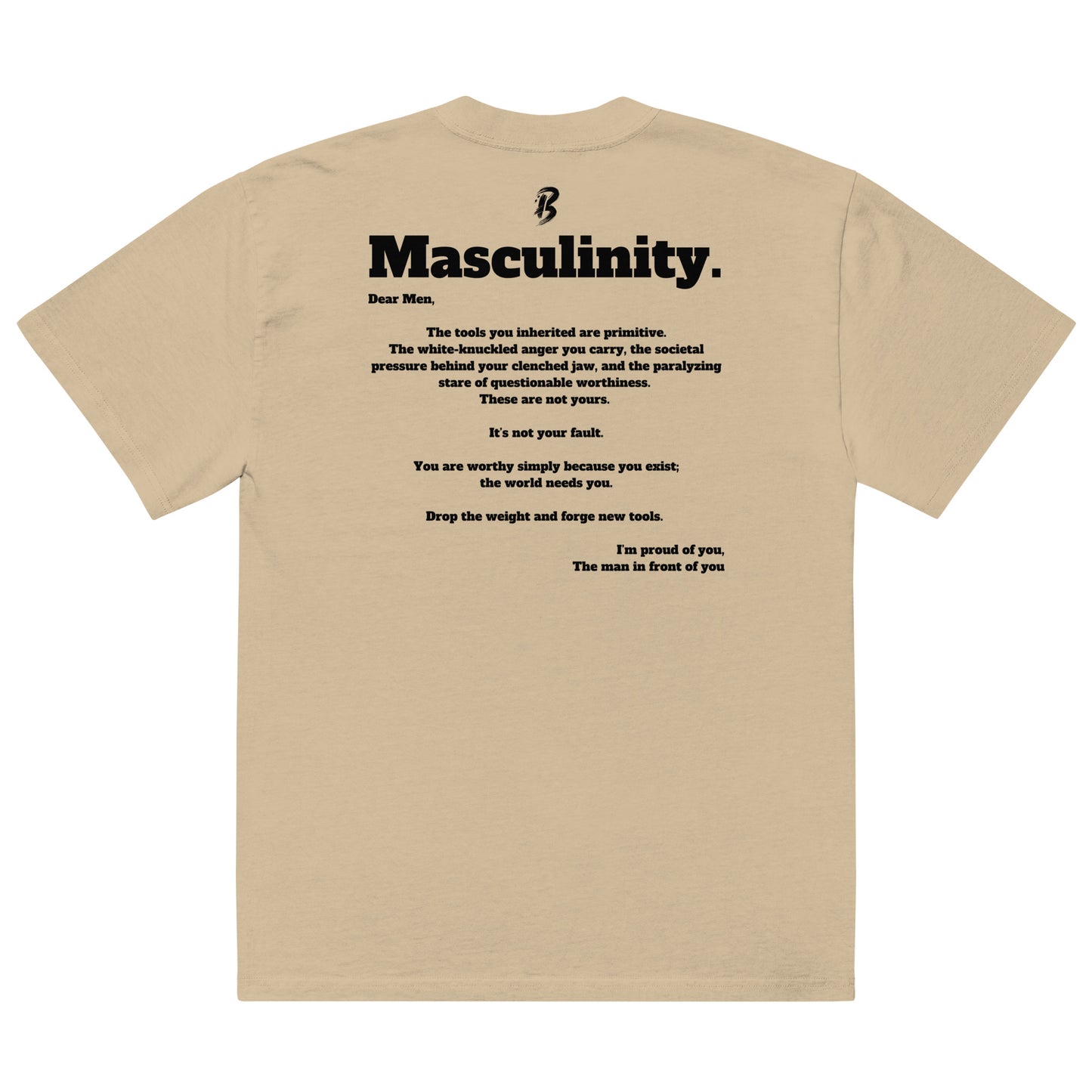 Oversized faded t-shirt-"Masculinity"