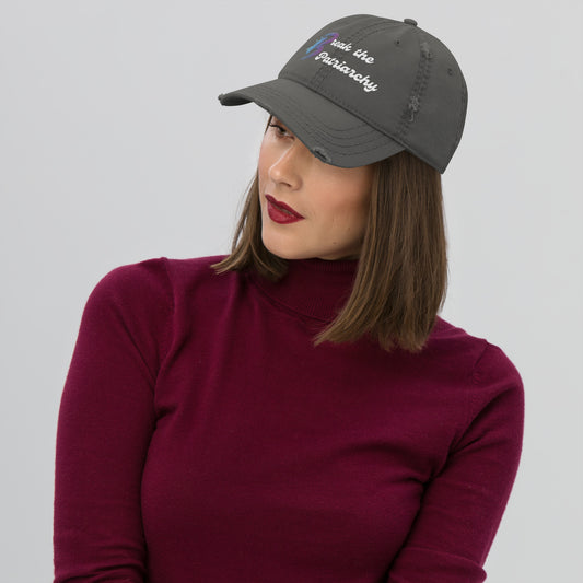 Distressed Dad Hat-"Break The Patriarchy"