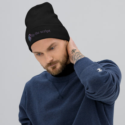 Embroidered Beanie-"Flip the Script"