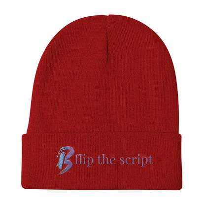 Embroidered Beanie-"Flip the Script"