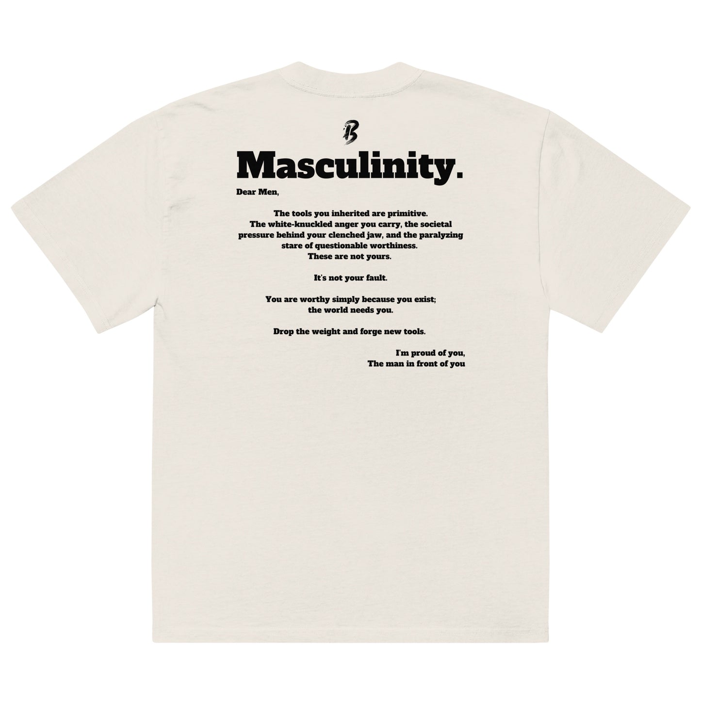 Oversized faded t-shirt-"Masculinity"