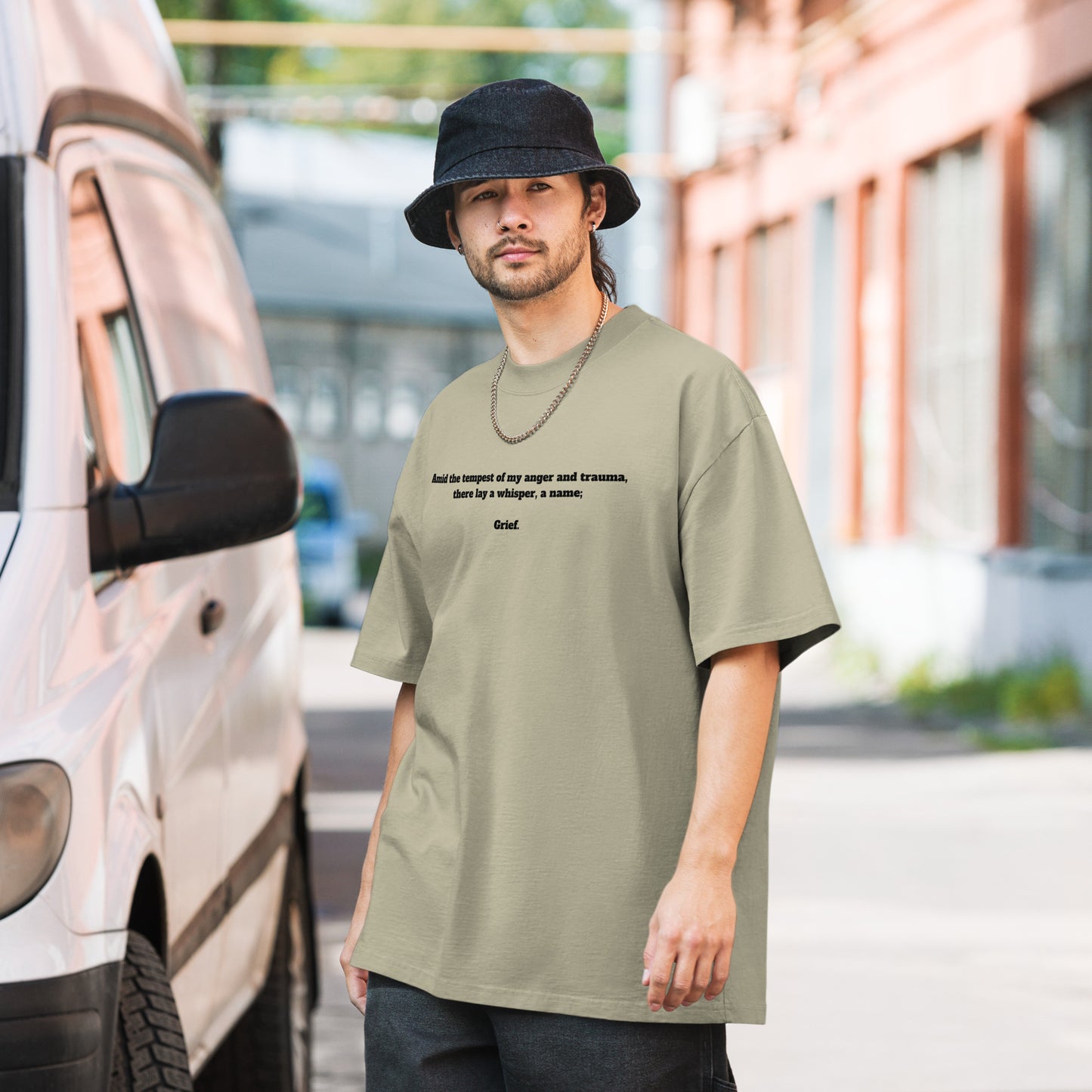 Oversized faded t-shirt-"Masculinity"