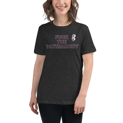 Women's Relaxed T-Shirt-"Fuck the Patriarchy with Pay Graph"