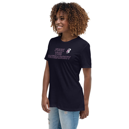 Women's Relaxed T-Shirt-"Fuck the Patriarchy with Pay Graph"